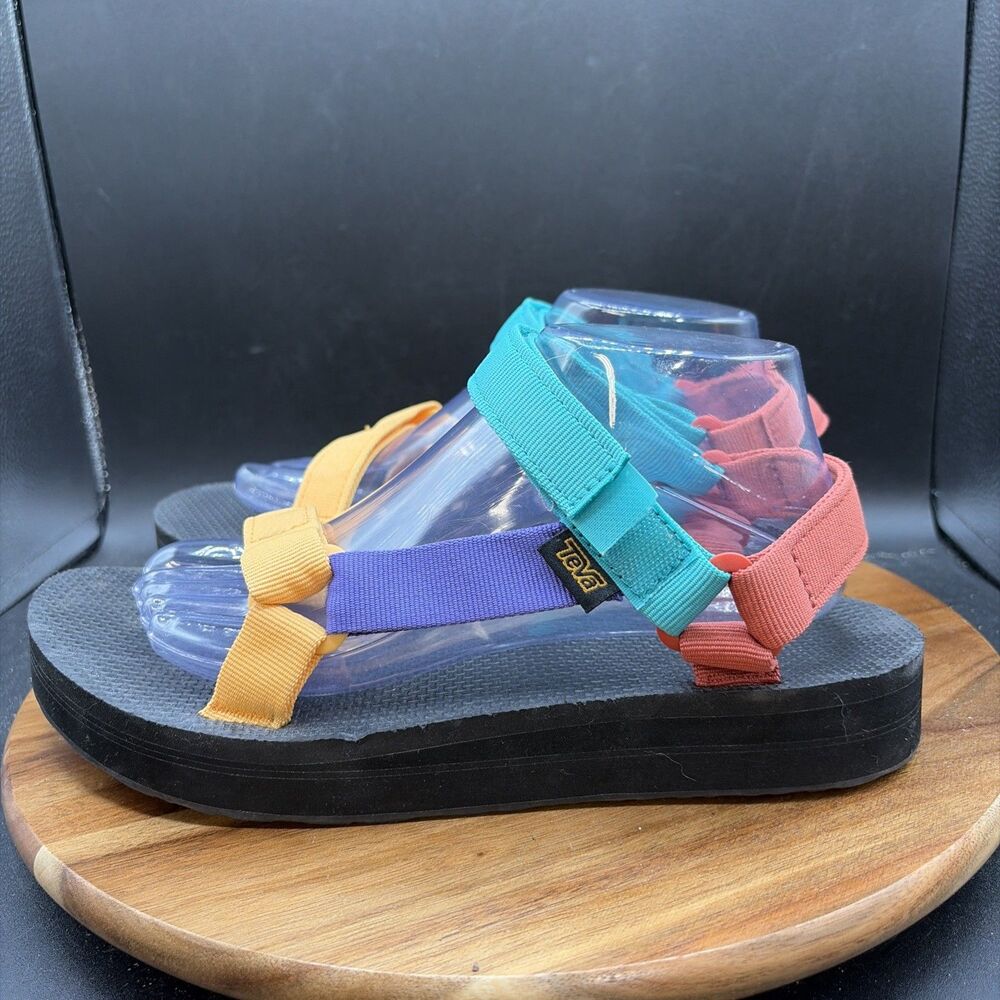 Teva Womens Size 10 Hiking Sandals Colorful Nylon Midform Universal Straps Shoe